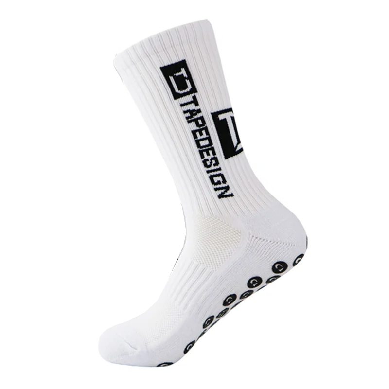 زوجان من جوارب كرة القدم، جوارب رياضية متوسطة الطول للرجال، جوارب للجري، جزء سفلي سميك مضاد للانزلاق، مقاوم للاهتراء #4