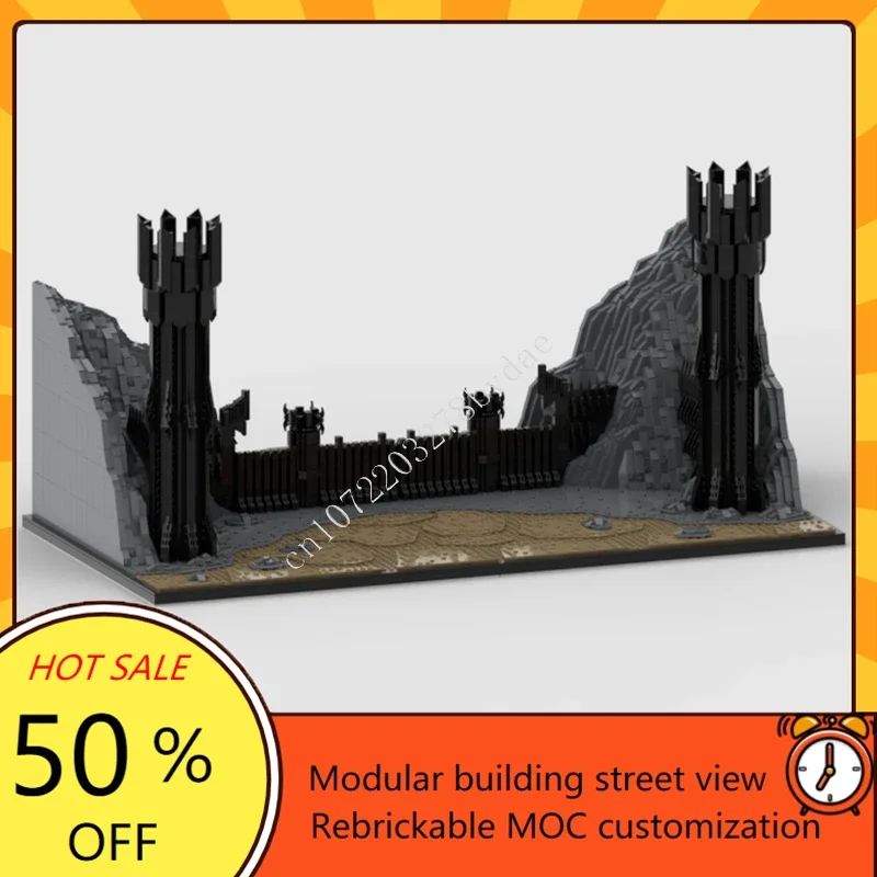 7404 db-os MOC középkori vár egyedi puzzle modell kapu LOTR technikai barkács összeszerelési készlet játék gyermekeknek ünnepi karácsonyi ajándék