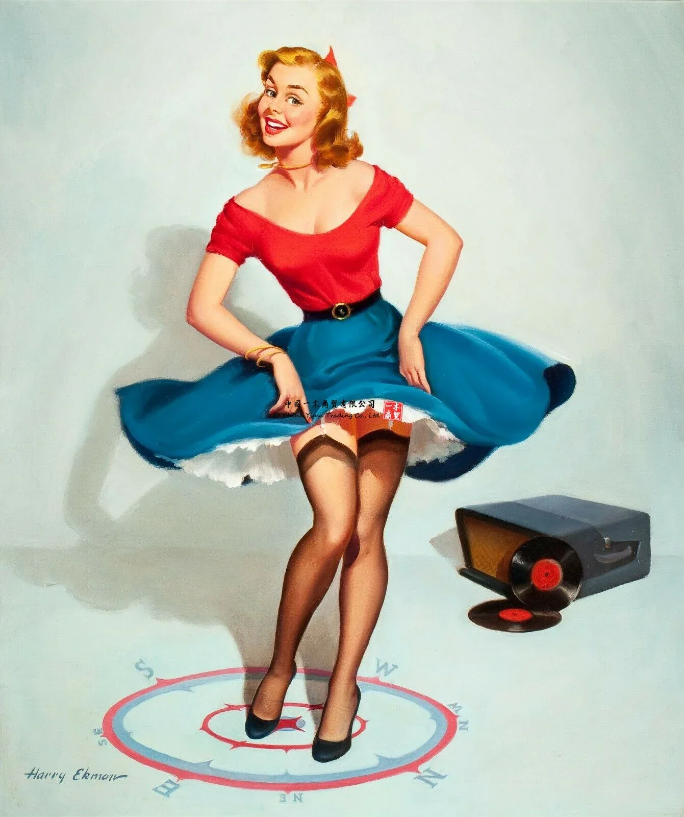 Vintage 1940s Art Deco Streamlined Blonde Beauty Modern Venus Print Retro Tin Sign Vintage Darn for car aqsesuar
