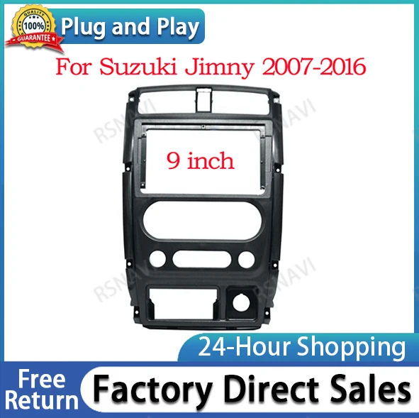 Car Radio Fascias Frame For For Suzuki Jimny 3 2007-2016 9 inch 2DIN Stereo Panel Wiring Harness Power Cable Adapter Connector