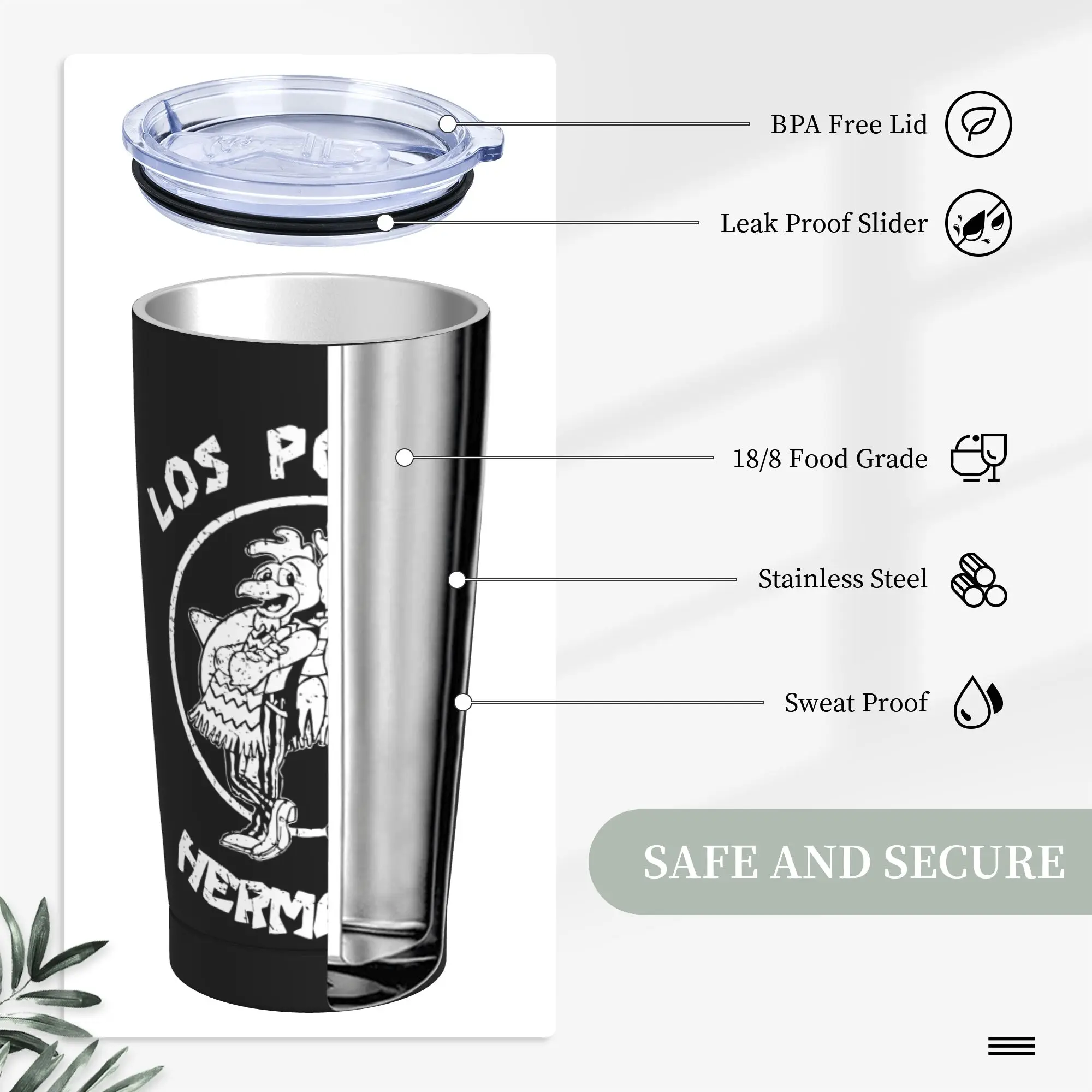 Stainless Steel Tumbler Los Pollos Hermanos Breaking Bad Thermal Cups Better Call Saul Hot Drinks Mugs Cup Beach Water Bottle view 4