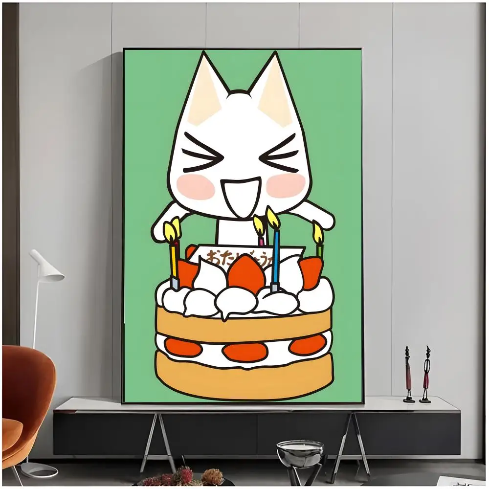 cute cartoon cat I-Inoue Toro Poster Living Room Bedroom Decorative Print Unframed Decor
