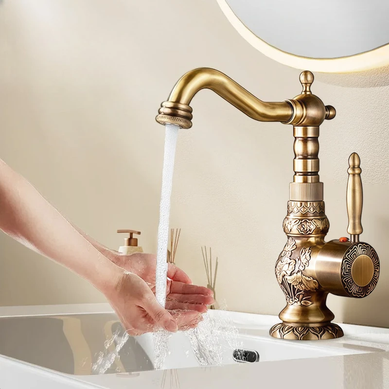 Bathroom Kitchen Rust Corrosion Resistant Basin Faucet Cold Hot Water Rotatable Thickened Durable Faucets Home Bathroom Fixture