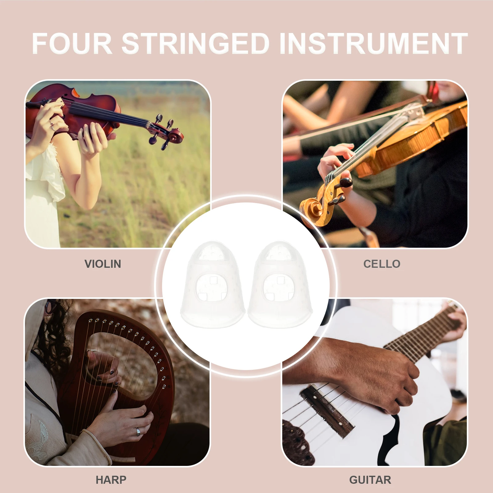 

40 PCS Guitar Finger Protectors Silicone Guards Breathable Comfortable for Guitar Ukulele Practice Large Size Flexible