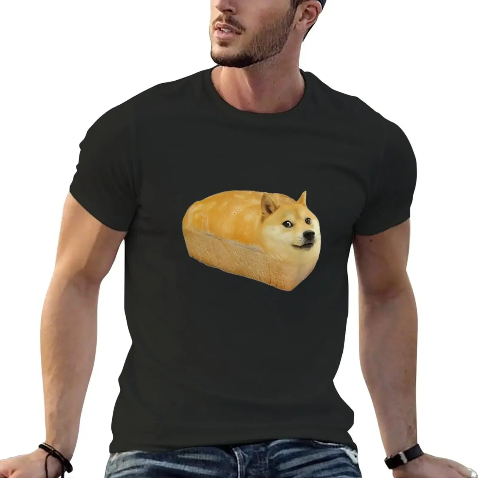 

Fashionhiba Inu Doge Bread Meme Dog T-Shirt designer shirts tops man clothes vintage clothes tee shirts for men