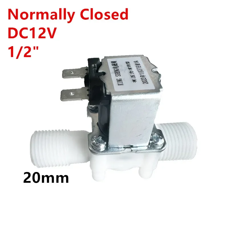 12V 24V 110V 220V normally closed solenoid valve External thread plastic normally open water valve for 0.02-0.8mpa pressure 1/2\