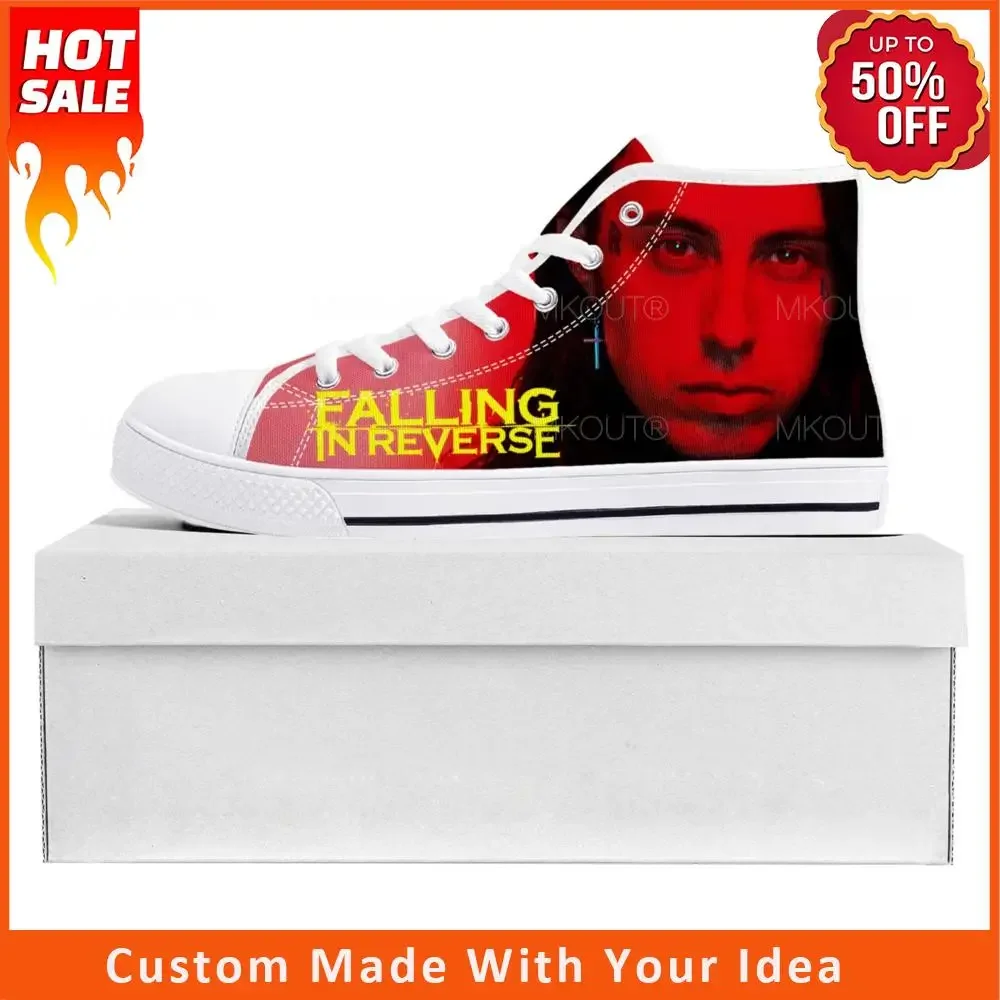 Falling In Reverse punk rock band High Top High Quality Sneakers Mens Womens Teenager Canvas Sneaker Couple Shoe Custom Shoe