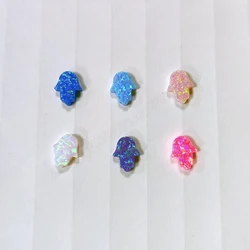 1 Piece for Each Color, 8*10mm Fatima Hand Hamsa Beads for Jewelry Making Synthetic Opal Gems
