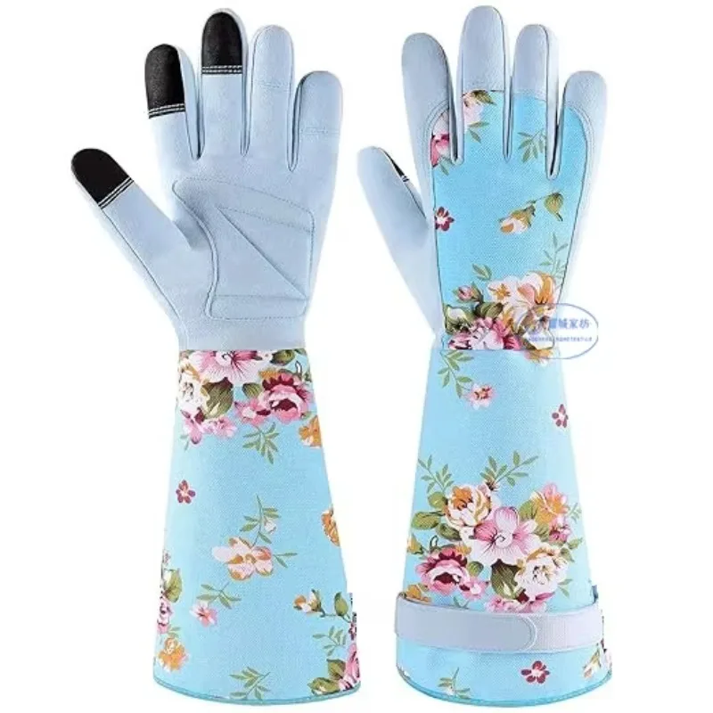 Leather Women's Long Garden Gloves For Gardening Work