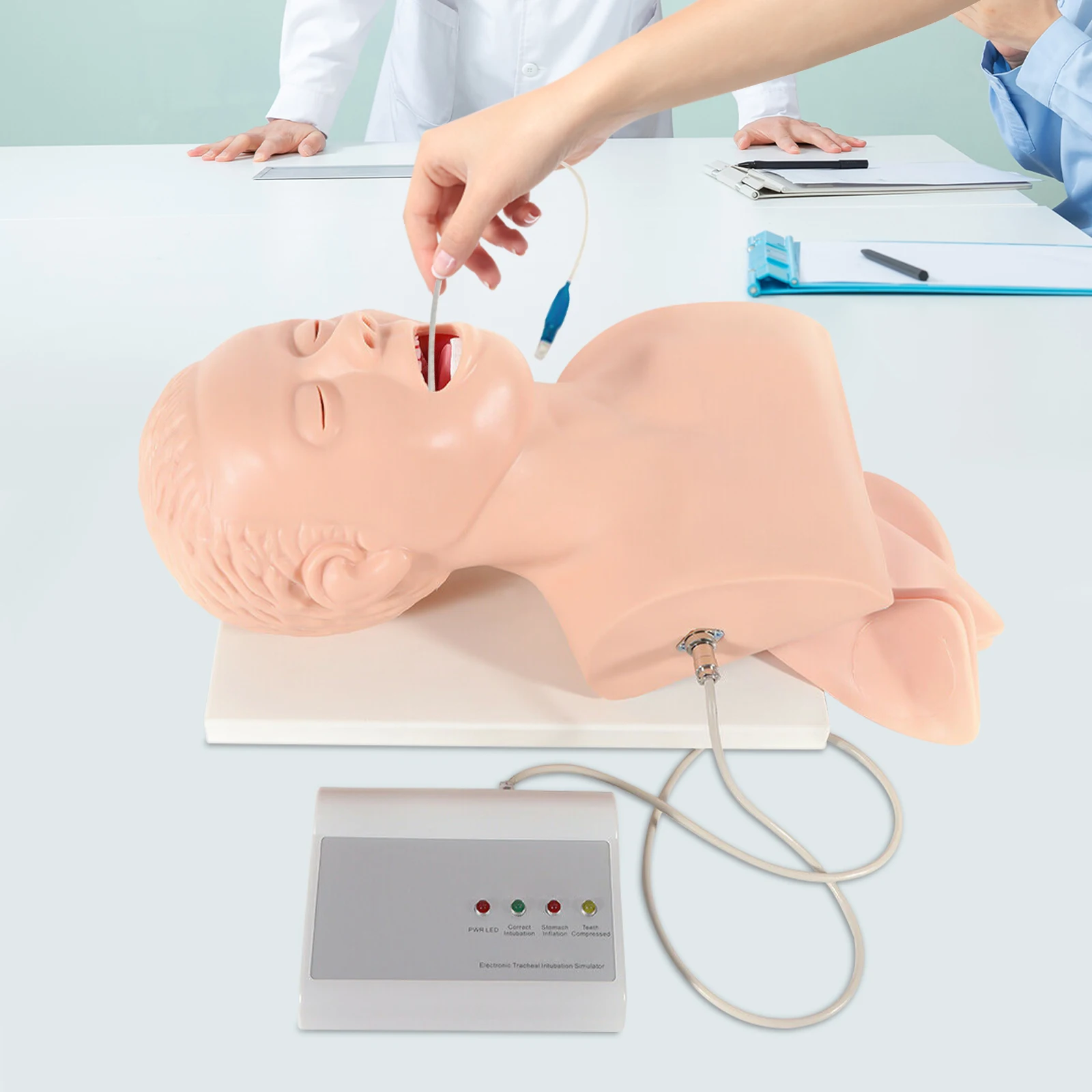 Electronic Intubation Model Oral Nasal Airway Training Manikin with Smart Alarm Light Monitor for Medical Teaching
