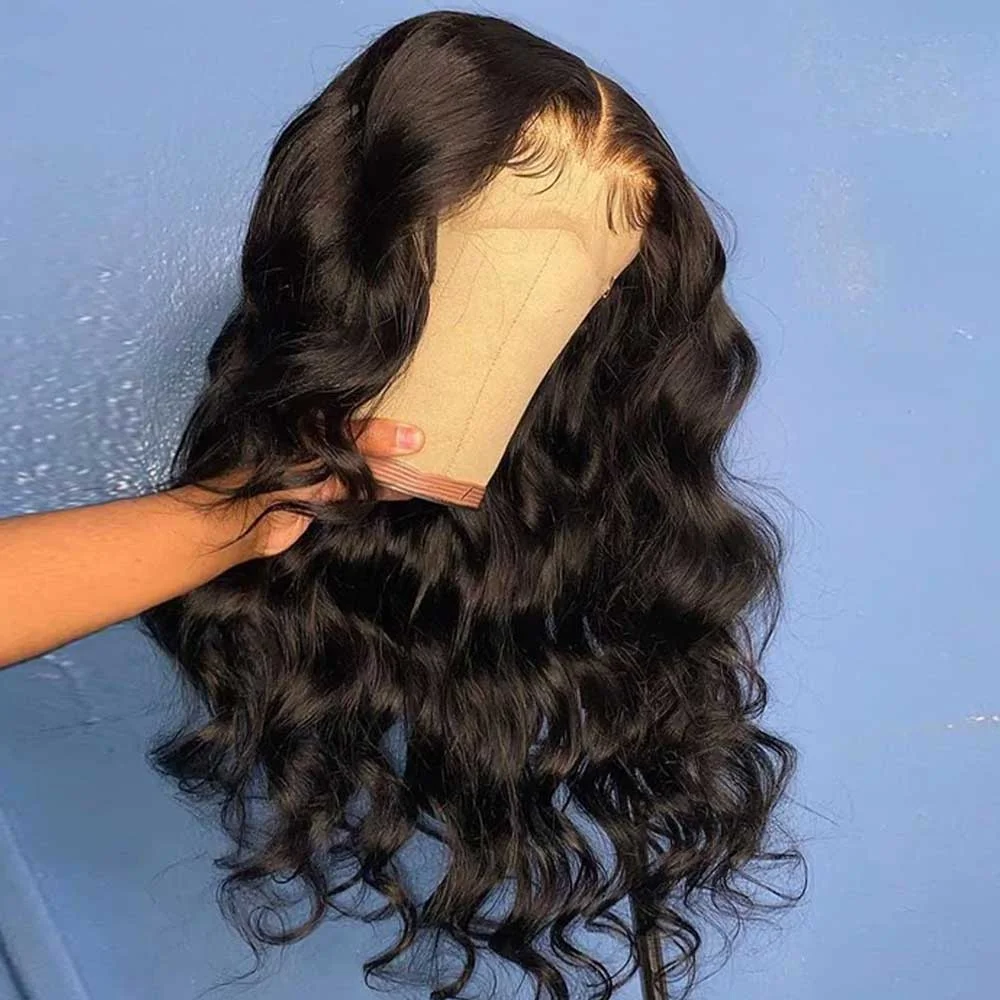 Perruques Lace Front HD Transparentes 13x4 Cheveux Humains Brésiliens Body Wave 40 Pouces Noir Naturel Densité 250 Pré-Pluckées avec Baby Hair Coiffage Volumineux pour Femmes