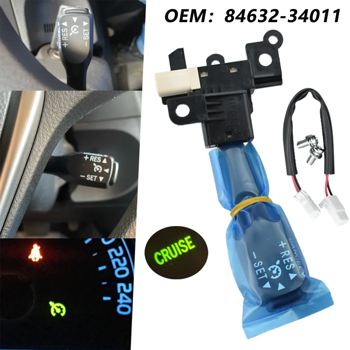 

84632-34011 8463234017 Cruise Control Switch For Toyota Corolla Yaris Camry Land Cruiser Vios Wish Hilux Auris Prius Previa RAV4