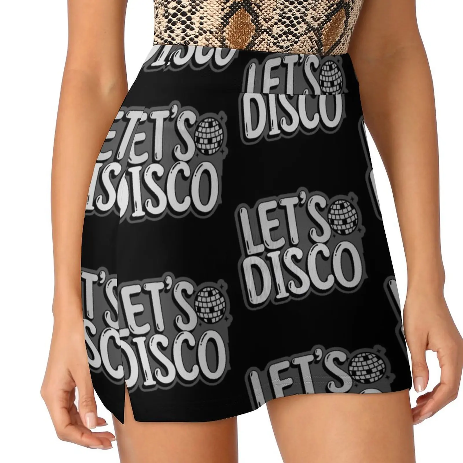 

DISCO - Let's Disco Mirror Ball (Grey) Mini Skirt Korean skirts korean summer clothes