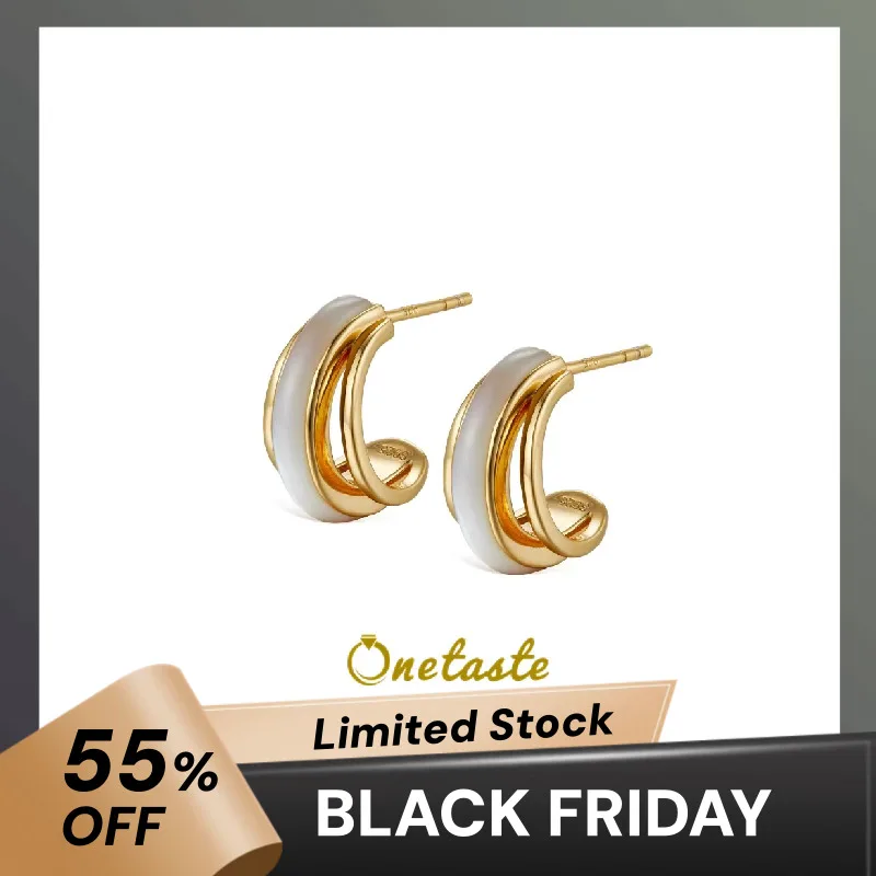 

Серьги-кольца из серебра 925 пробы, золота 18 карат, белого цвета с куполом из перламутра, простые модные маленькие серьги-обнимашки, распродажа, ограниченный запас