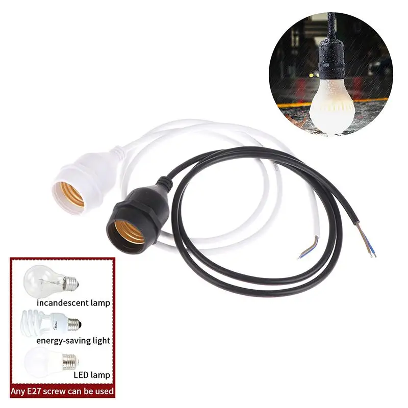 

1/2Pcs Waterproof Lampholder E27 Base Socket Lamp Holder With Wire Outdoor Fitting E27 Lamp Bulb Holder Base