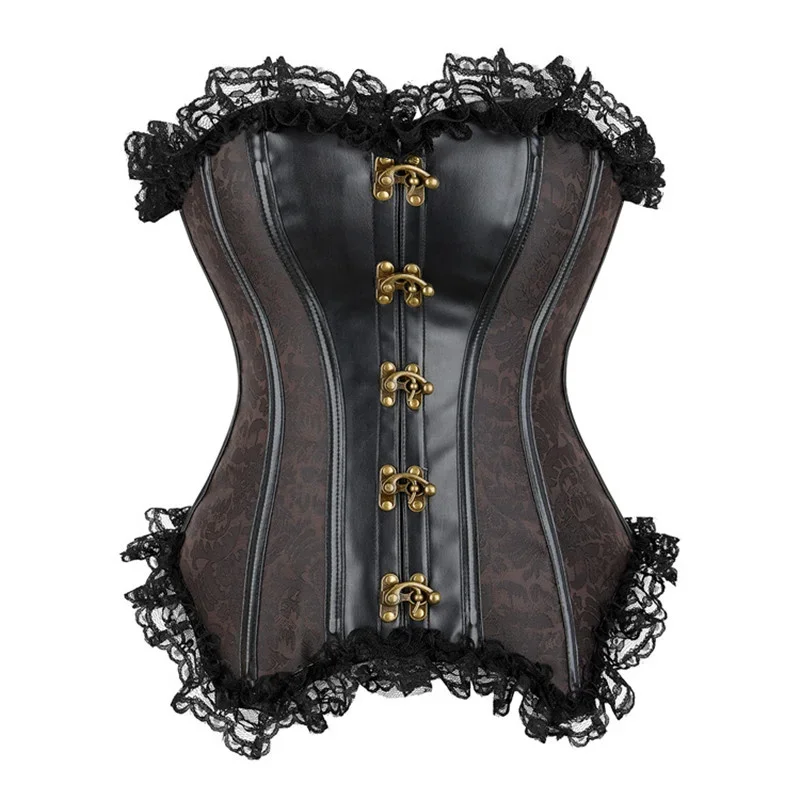 

Steel Bone Steampunk Corset Top Sexy Women Bustiers and Corsets Overbust Corselet