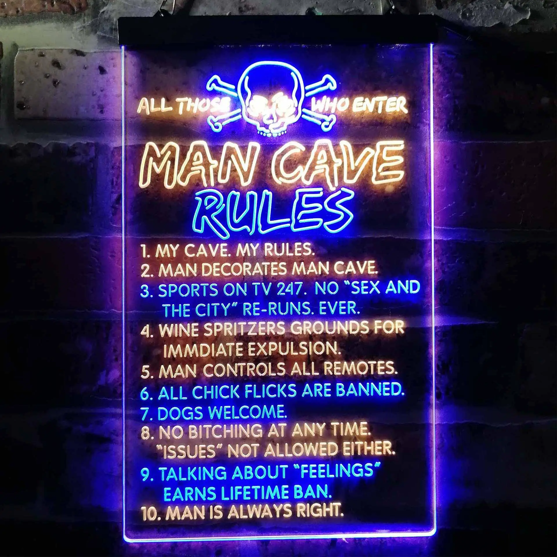 

Man Cave Rule Dual Color Led Neon Sign st6-i3756