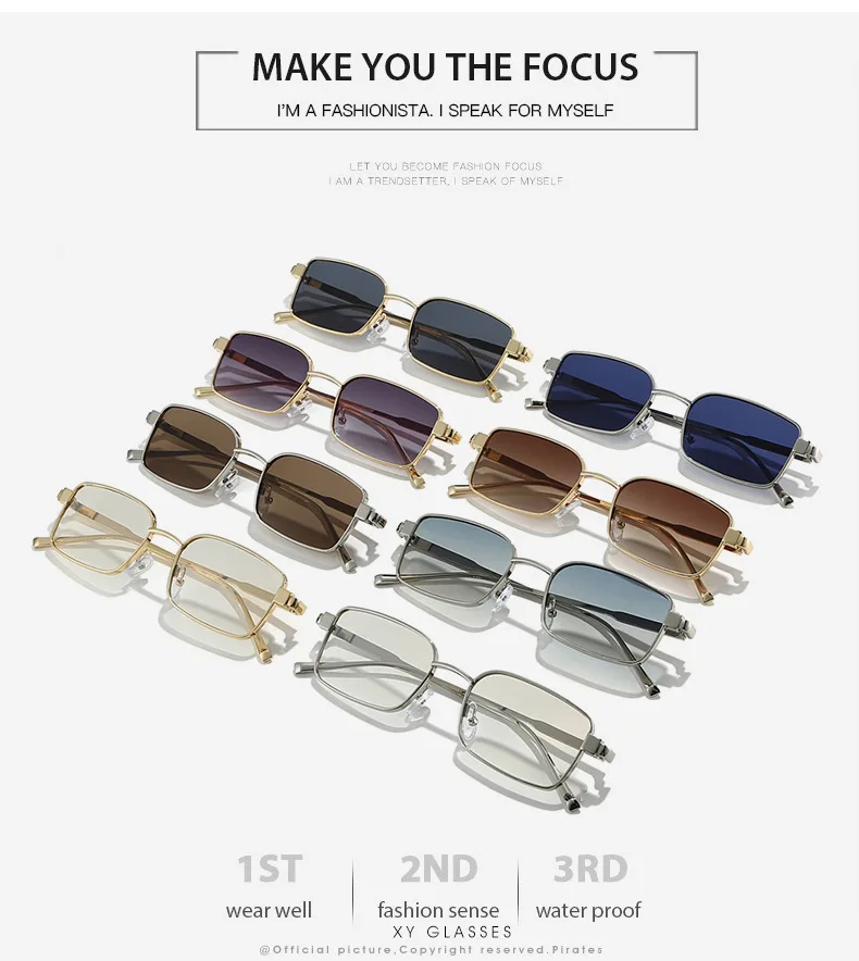 2025, vereinfachte rechteckige Sonnenbrille für Herren und Damen, Y2K-Legierung, Uv400, lässig, modisch, neue Sonnenbrille – Detail 3