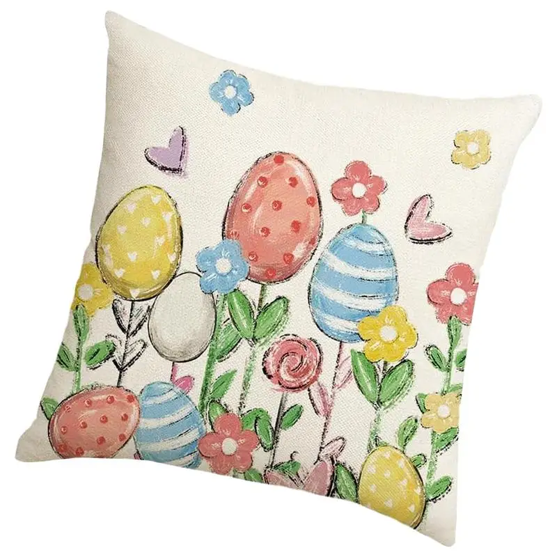 

Happy Easter Pillow Covers 18x18in Home Decor Cushion Case Festive Decorative Square Throw Pillow Covers Stylish Home Decor