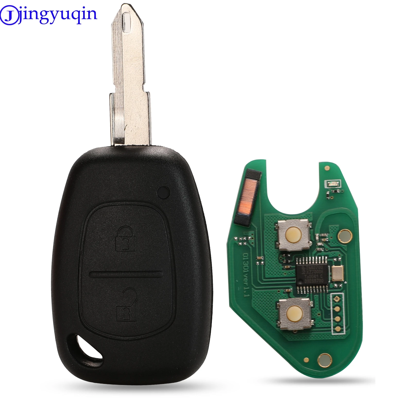 jingyuqin 2 Buttons Remote Key Shell ASK 7946PCF 433MHZ ID46 Chip Transmister For Renault Traffic Master Vivaro Movano Kangoo