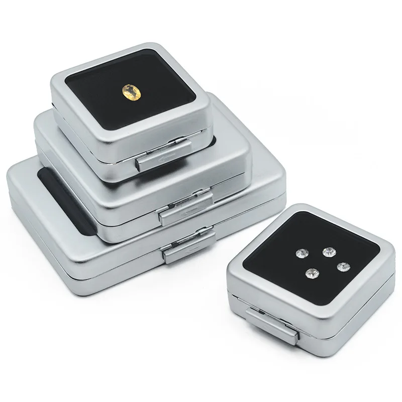 صناديق معدنية عالية الجودة باللون الفضي والأسود من الحجر العاري، صندوق تخزين للحفر الداخلي، جوانب مزدوجة باللونين الأسود والأبيض #2