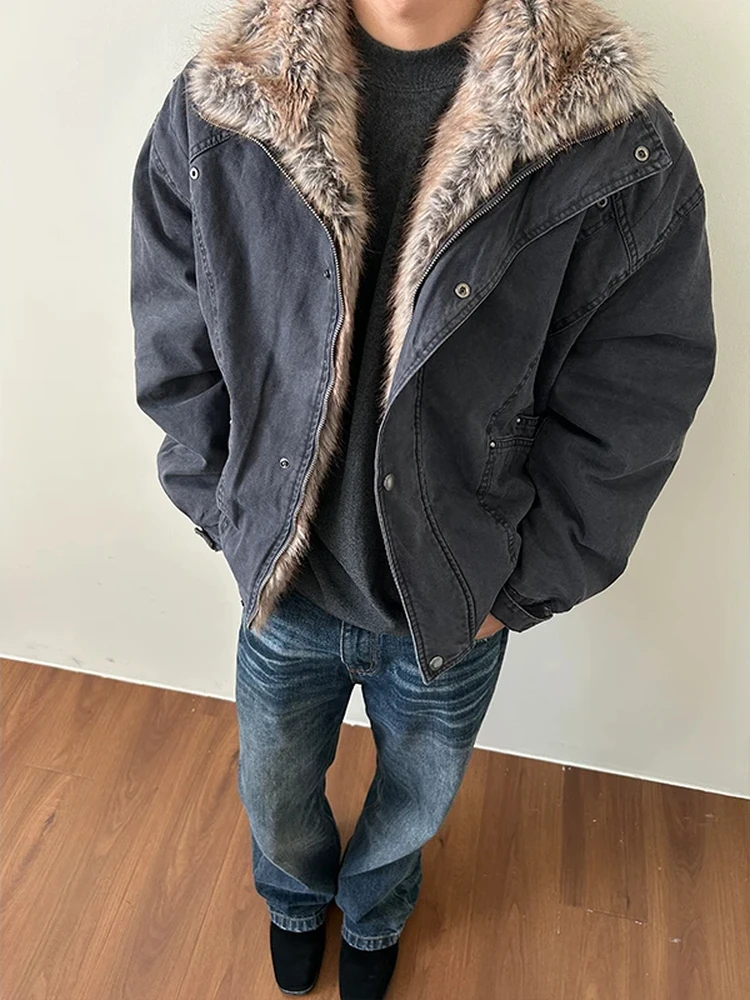 

Зимняя стеганая куртка унисекс с меховым воротником и дизайном «Горный орел», теплая, удлиненная, из хлопка, для работы