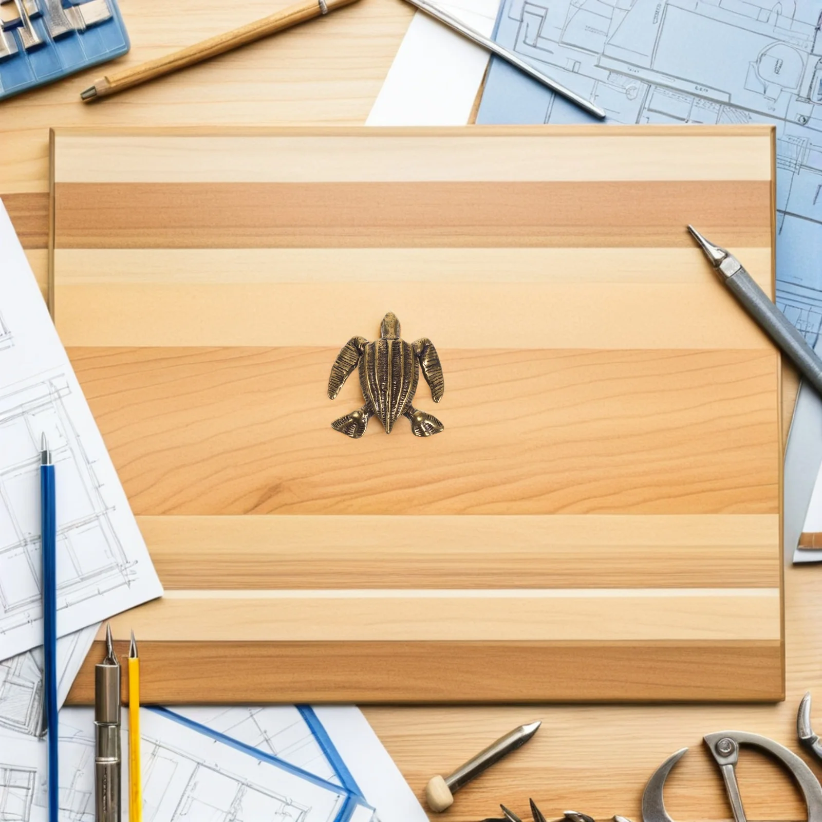 

Turtle Cabinet Knobs Set of 1 Brass Animal Design for Cupboard Drawer Handles Vintage Style Furniture Hardware Ocean Theme Decor