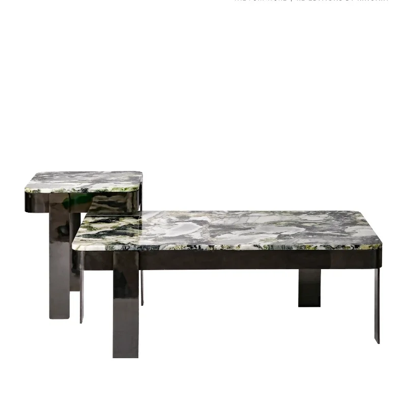

Natural cold jadeite marble luxury stone combination module coffee table side tab le