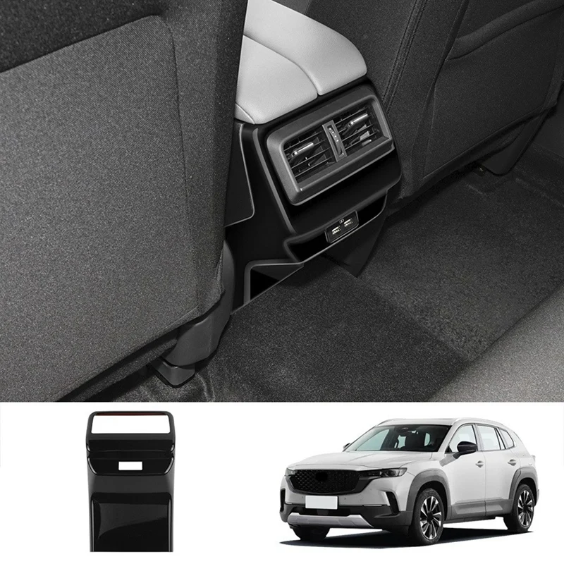 For Mazda CX-50 CX50 2023 US Version Car Gloss Black Rear Air Vent Outlet Frame Cover Trim Sticker Interior Accessories