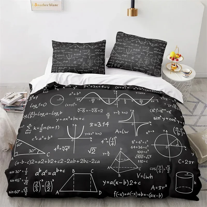 Math Equation Duvet Cover Twin Queen Science Chemistry Geometry Mathematics Formula Pattern Bedding Set For Child Student Room