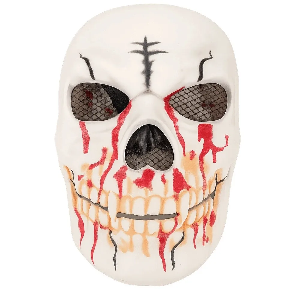 

Bloody Effect Moving Mouth Skull Mask Realistic Adjustable Scary Skull Headgear Full Face Spooky Halloween Cosplay Mask
