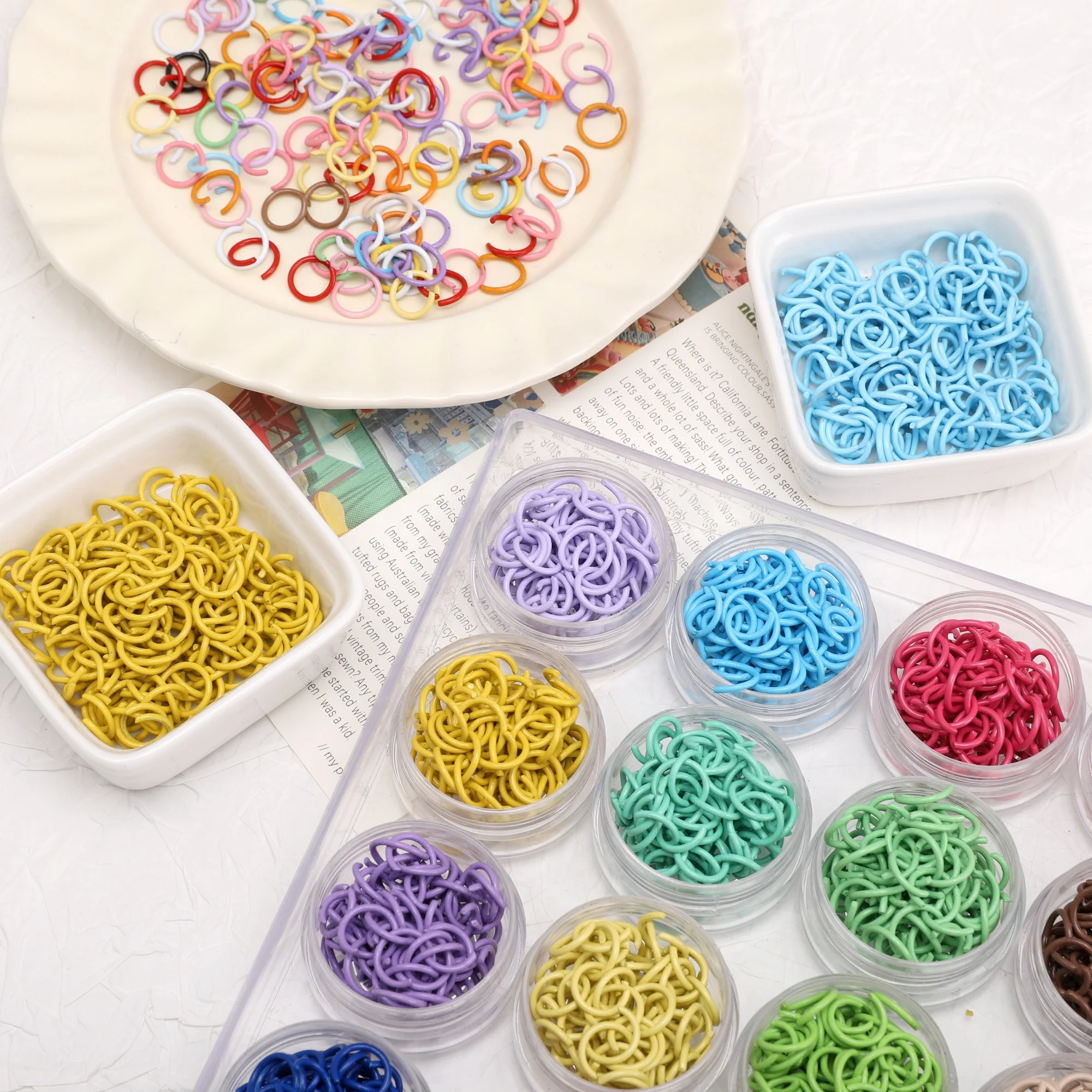 

50/100pcs 10mm Colored Spray Painted Opening Jump Rings Iron Split Rings Connectors For DIY Jewelry Making Findings Accessories