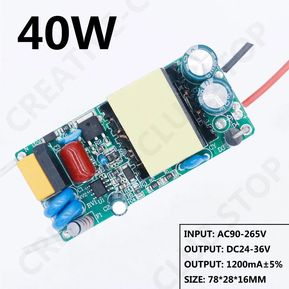 Imagem -05 - Transformador de Alimentação para Luzes Led Corrente Constante Controle Automático de Tensão Led Driver 10w 20w 30w 40w 50w dc 2436v