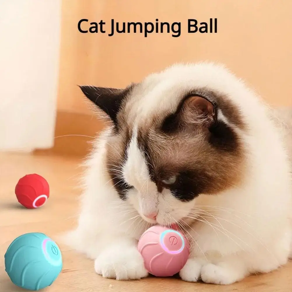 

Smart Cat Toys Rolling Ball Pet Cat Owner Interactive USB Kittens Bouncing Ball Hi Jumping Automatic Teasing Self Toys Ball P5I0