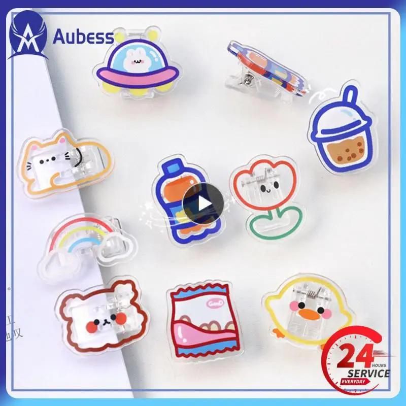 

Binder Clip Cute Cartoon Acrylic Multifunctional Multi-specification Data Classification Office Supplies Storage Clip Seal Clip