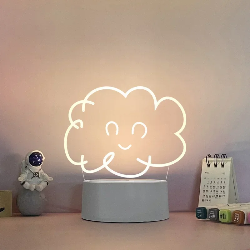

Nice Acrylic 3D Night Lights Creative Bedroom Table Lamps For Kid Home Decoration Desktop Ornaments