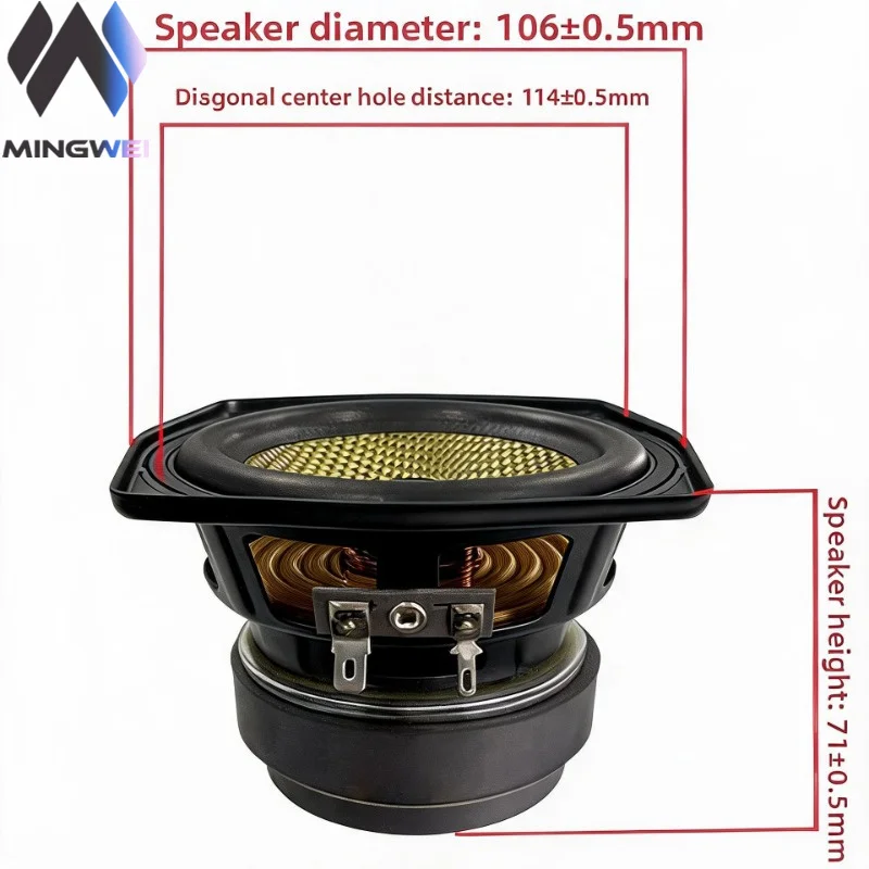 MW Audio 3"/4" Glasfaser-Lautsprecher 8 Ohm 40W/60W, Schwarz Gelb DIY-Reparatur-Treiber 85dB – Detail 5