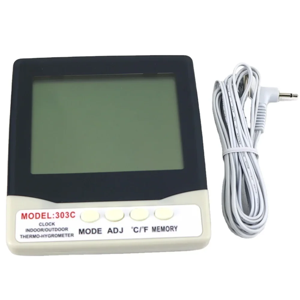 2026 303C Digital Thermometer Thermo-Hygrometer C/F Range -50C~70C Temperature and Relative Humidity Meter 0.1C Accuracy