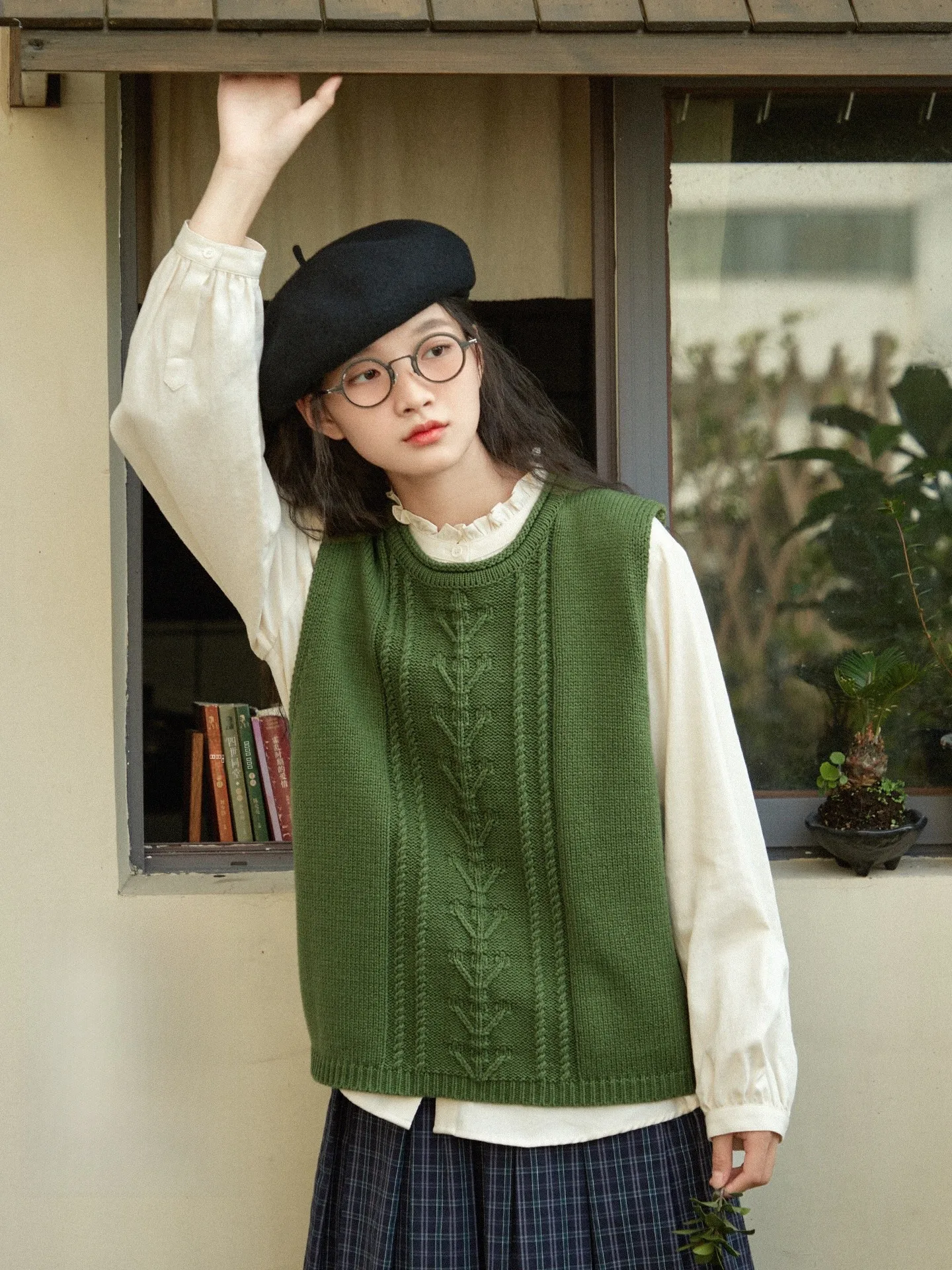 

een Knitted Vest Loose Fit round Ne Svel Casual Sle Women's Faion Outerwear Cotton Blend Material Autumn Wear
