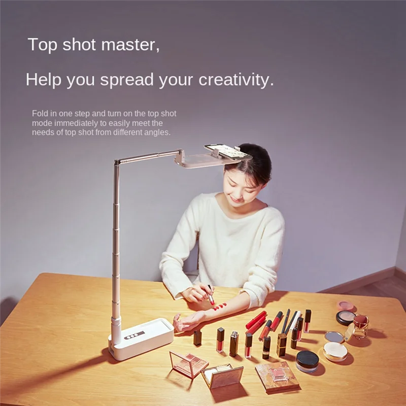 

Mobile Phone Live Broadcast Bracket Mobile Phone Recording Camera Bracket + Fill Light White