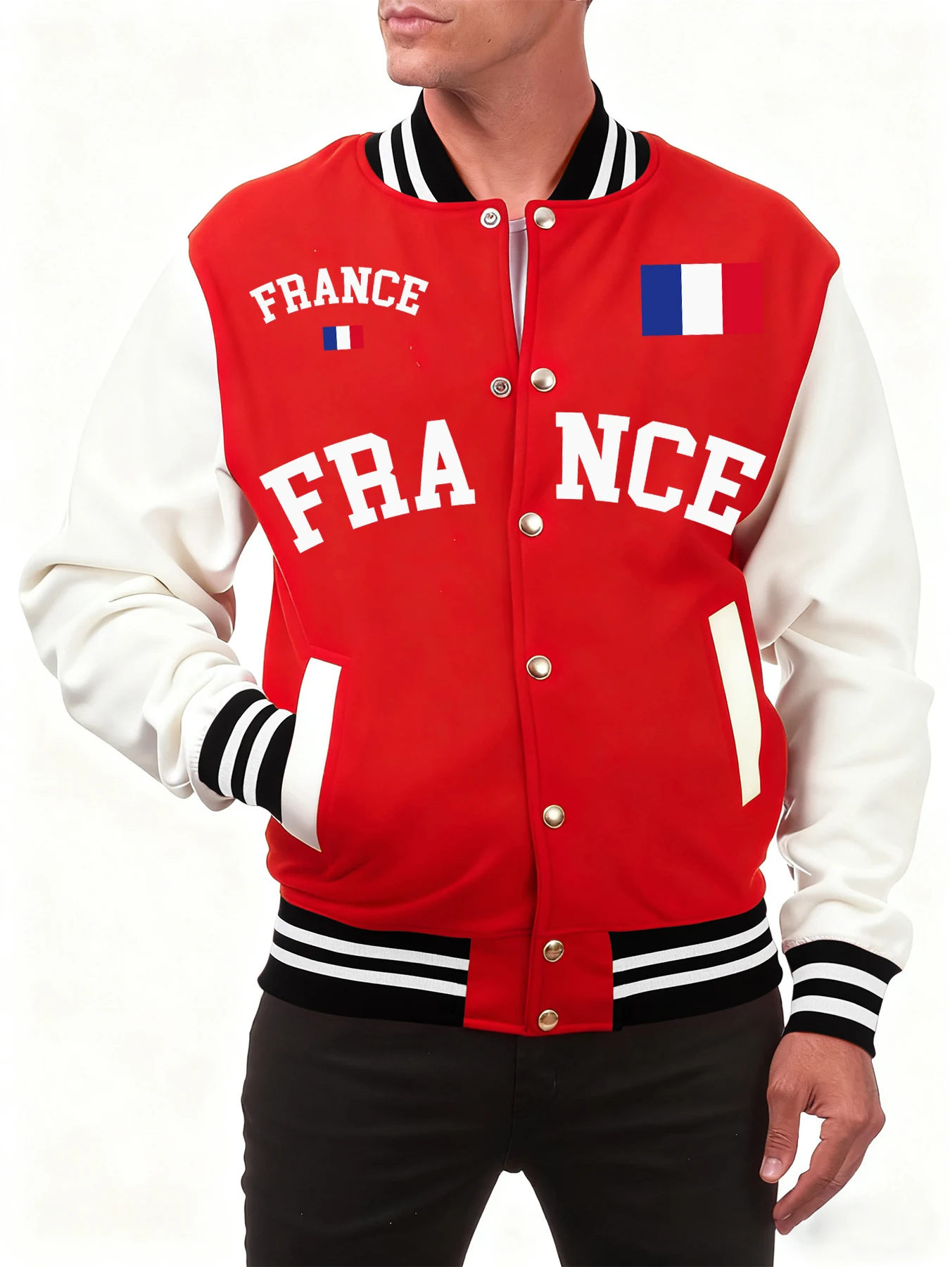 

Французские национальные буквенные принты, мужские куртки в стиле хип-хоп, повседневный бейсбольный трикотаж, флисовая свободная одежда, осеннее теплое пальто, винтажные топы
