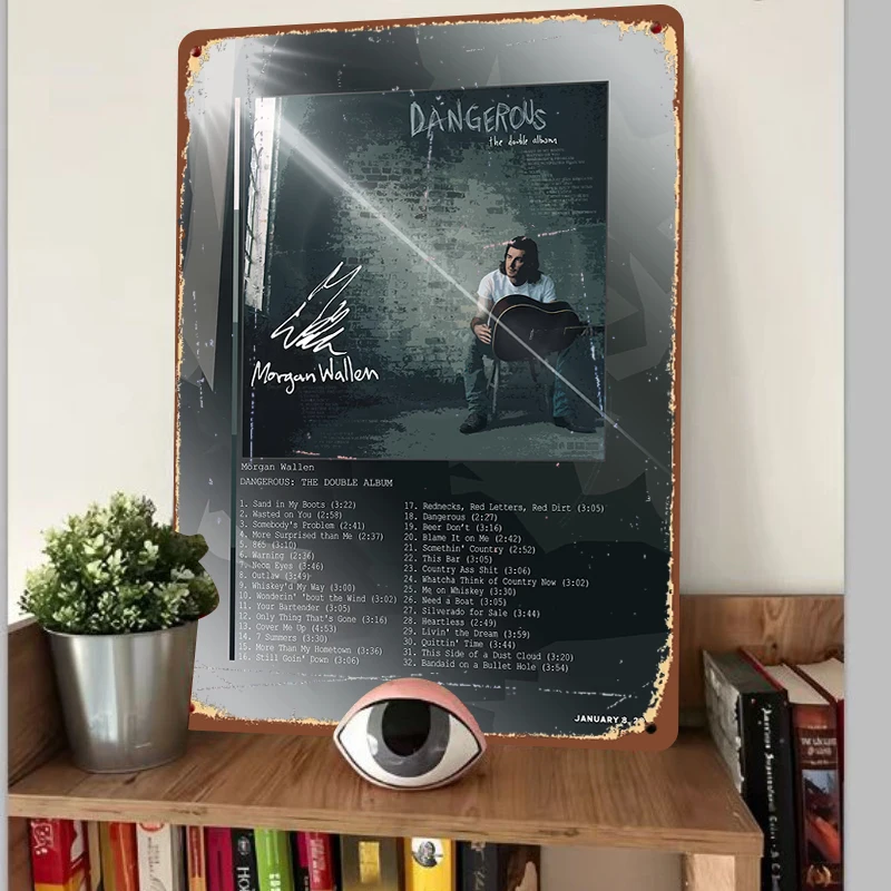 Morgan Wallen Autographed Dangerous The Double Album Custom Metal Poster Country Music Decor Wall Art