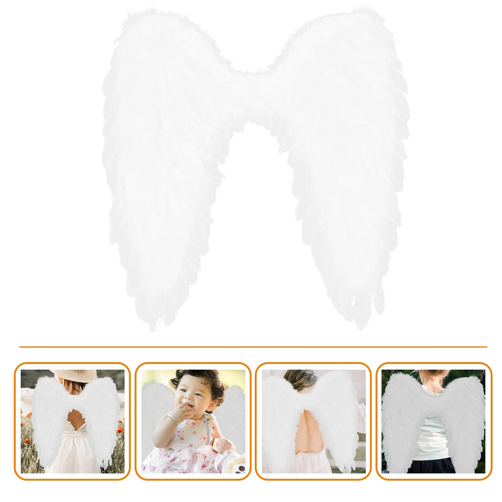 1Pcs Decorative Angel Wing Backside Ornament Adjustable Size for Christmas Halloween Party Cosplay Performance