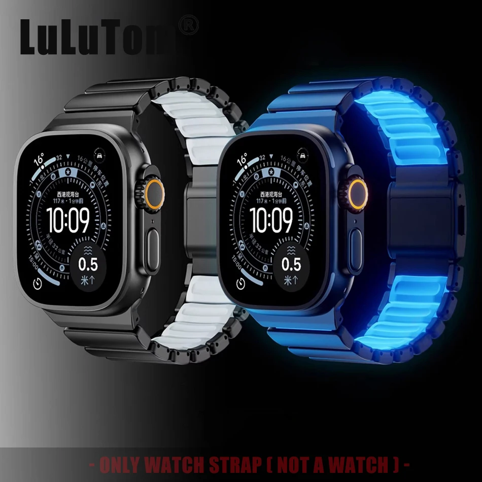 

Титановый ремешок Stratos для Apple Watch 11, 10, 9, 8, 7, 3, 2, 1, SE с магнитной застежкой, для серий Iwatch 42, 44, 45, 46, 49 мм, комфорт на весь день