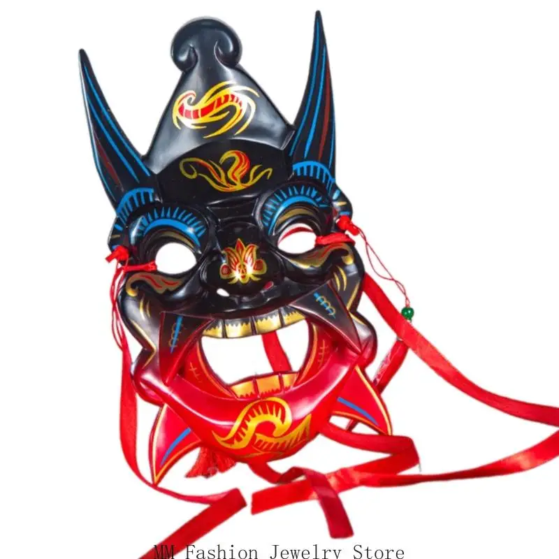 

Unisex Masquerade Mask Hand Painted Nuo Operas Mask Cosplay Mask for Temple Carnival Halloween Dress up Party Mask Gift