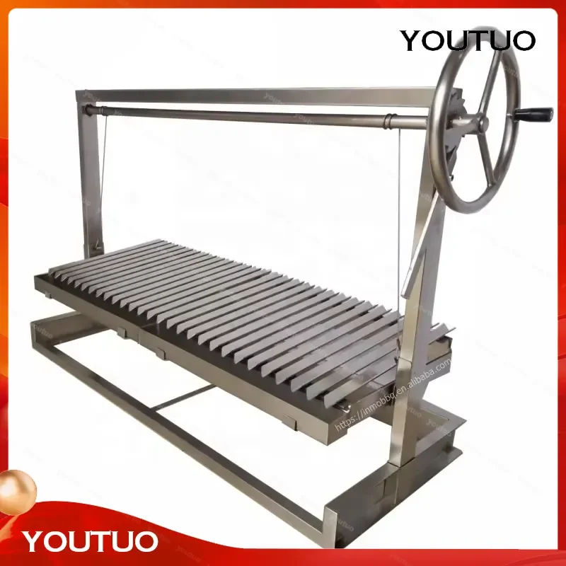 for Santa Maria Grill Built in Brick BBQ DIY Cooking Grill Argentine Barbecue V Grate Adjustable Height