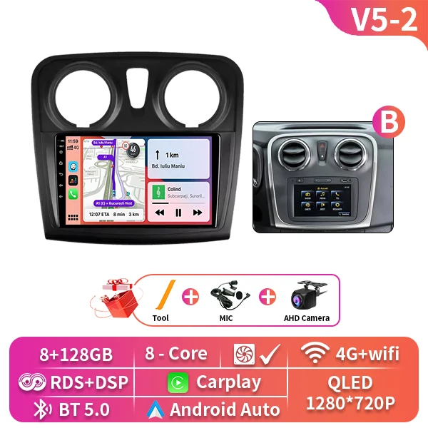 Android 16 Auto Voor Renault Dokker Lodgy Dacia 2012-2020 Radio Multimedia Speler Android Auto Carplay Head Unit navigatie Gps