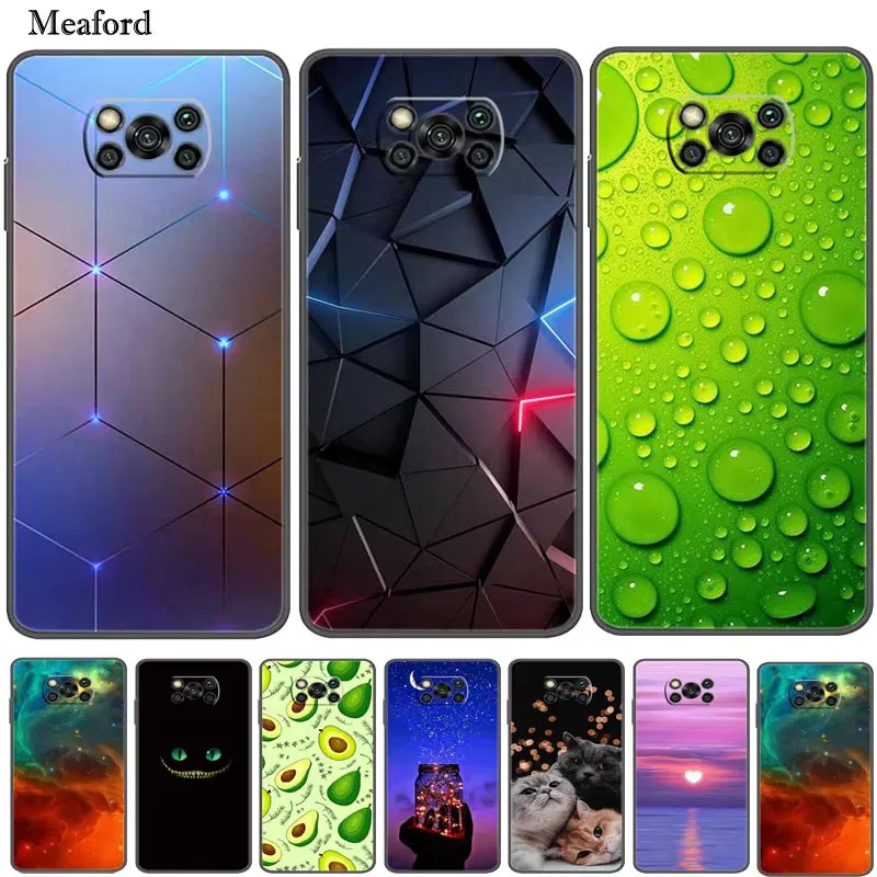 For Poco X3 Pro Case Bumper Silicon TPU Soft Phone Cover For Xiaomi Poco X3 NFC Pro Case Cartoon Funda on Pocophone X3 NFC Coque