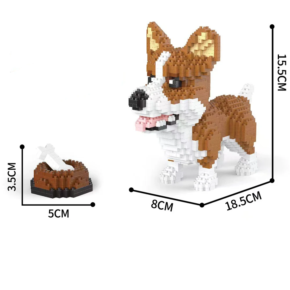 Knieuwe Gebouwde Schnauzer Hond Model Micro Mini Bouwstenen Speelgoed Perfect Speelgoed voor Liefhebbers Mooie Display Stuk Teckel Huisdier