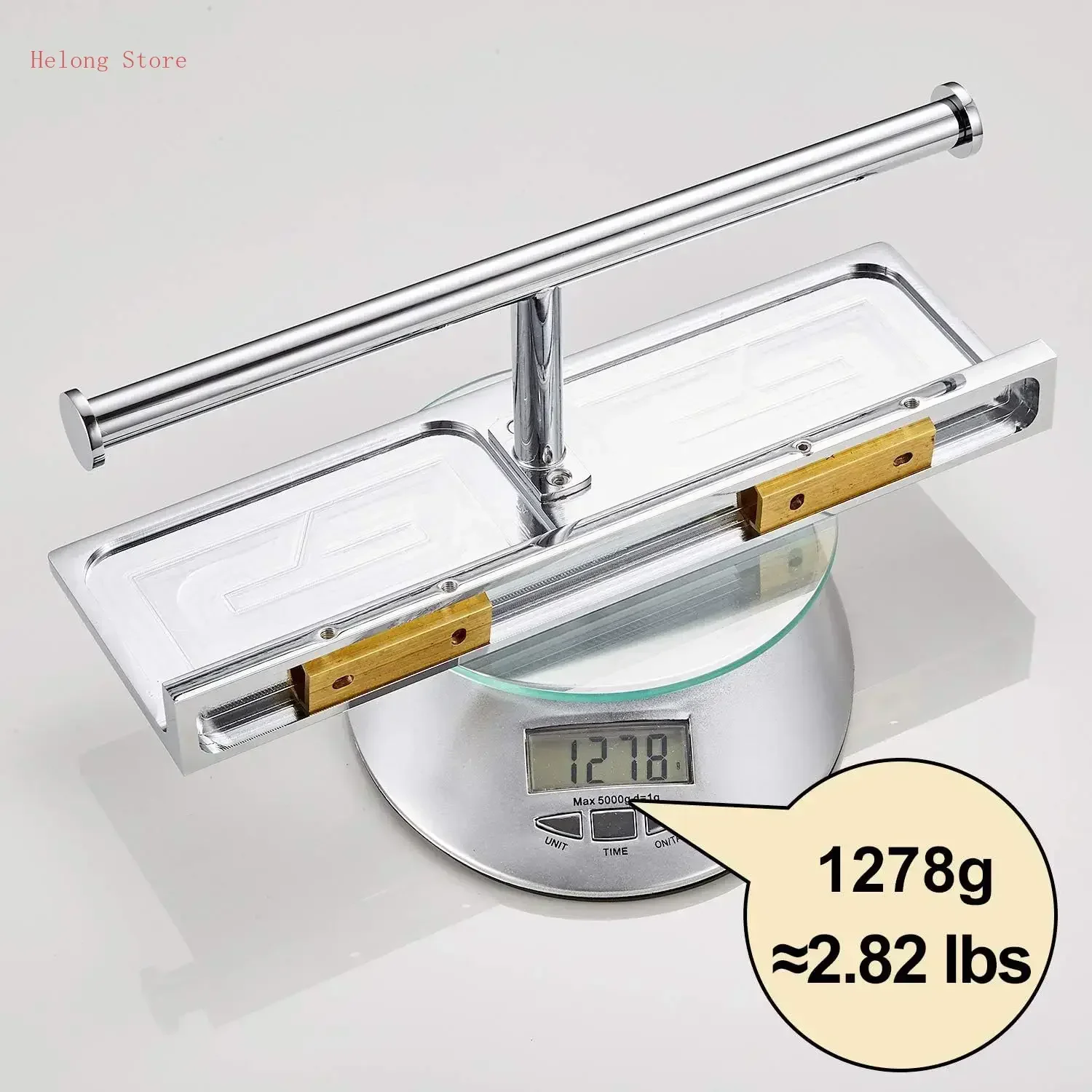 

[XMSJ]Double Roll Toilet Paper Holder with Shelf Solid Brass and Superior Hotel Style Tissue Dispenser Spared Storage Polished C